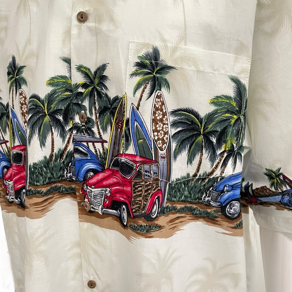 GOHAWAII Hawaii Men's Size XXL Short Sleeve Shirt Vintage Cars Surfboard Beach - Picture 6 of 12